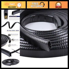Edge Trim Black U-Channel Rubber Trim Edge with Metal 1/2" X 3/8" - Fit Gap 3/64