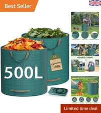 Heavy-Duty Polyethylene Garden Waste Bags - 500L with Reinforced Handles