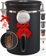 Coffee Canister with Window,Airtight Stainless Steel Pantry Container,Home Kitch