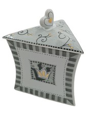 Hutschenreuther Porzellan Dekodose mit Herz Deckel Grau Gold Krone Elegant