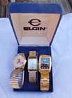 3 Mens Vintage Watches Elgin, Seiko, Alabama Football