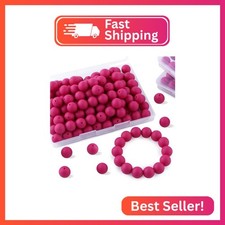 Sunrony 70pcs Silicone Beads for Keychain Making Necklace, Bulk Round 15mm Silic