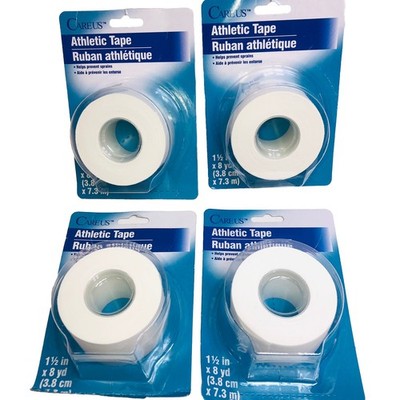 4  CareUs Athletic Tape 1-1/2In x 8Yd/Roll Sport Bandage Ankle Wrist