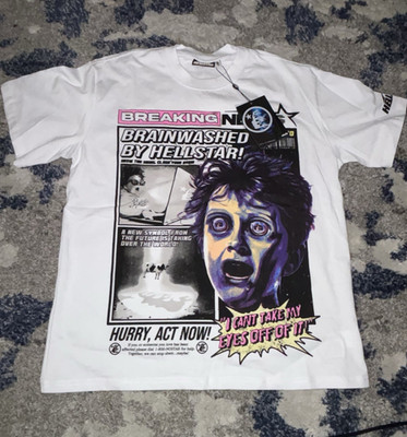 HELLSTAR Brainwashed Graphic Print Men's Cotton Jersey T-Shirt White Size M