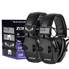 Electronic Shooting Earmuffs with Patches, 2Pack Hearing Protection for Shoot...