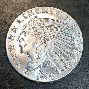 1oz Silver Bullion 1929 $5 Indian Style From Original Roll WE COMBINE SHIPPING