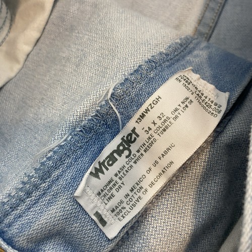 Wrangler Cut Off Shorts Size 34 Blue Jorts Distressed Western Grunge 5" Reworked - Picture 6 of 9