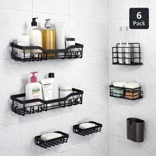 Shower Caddy Adhesive Shower Organizer 6-Pack, Rustproof Stainless Steel
