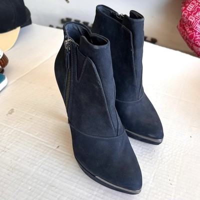 Herve Leger Women Mercer Black Vero Cuoio Ankle Boots US 7M