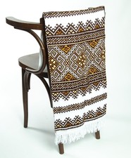 Ukrainian RUSHNYK for Wedding Handmede Satin Stitch Large, White Beige