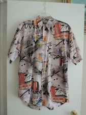 Original Jams Shirt by Surf Line Hawaii Size M Button Front Artsy Retro Top EUC