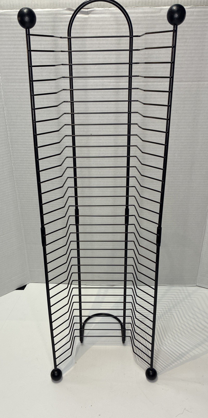 27 Inch Metal DVD/Game Storage Rack Tower Holds 32 Discs Black Wire Stand