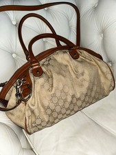 Borsa a tracolla Gucci GG tela pelle marrone Sukey - usata - ottima co