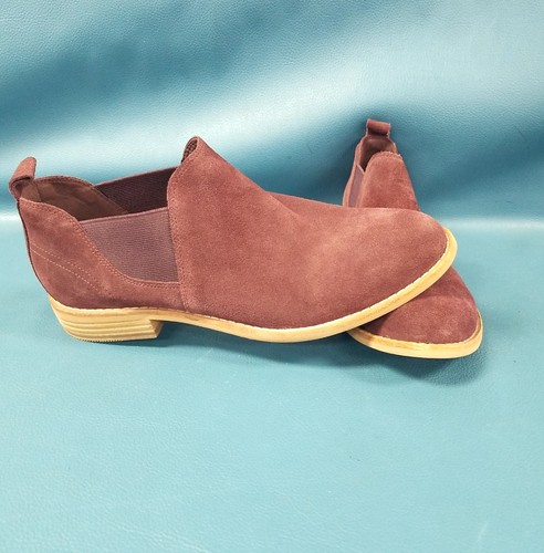 Clarks Edenvale Page Suede Slip-On Burgundy Booties Women's Size US 10m