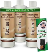 Coffee Machine Descaler Descaling Cleaning Solution - 2 Uses Per Bottle - 3 Pack