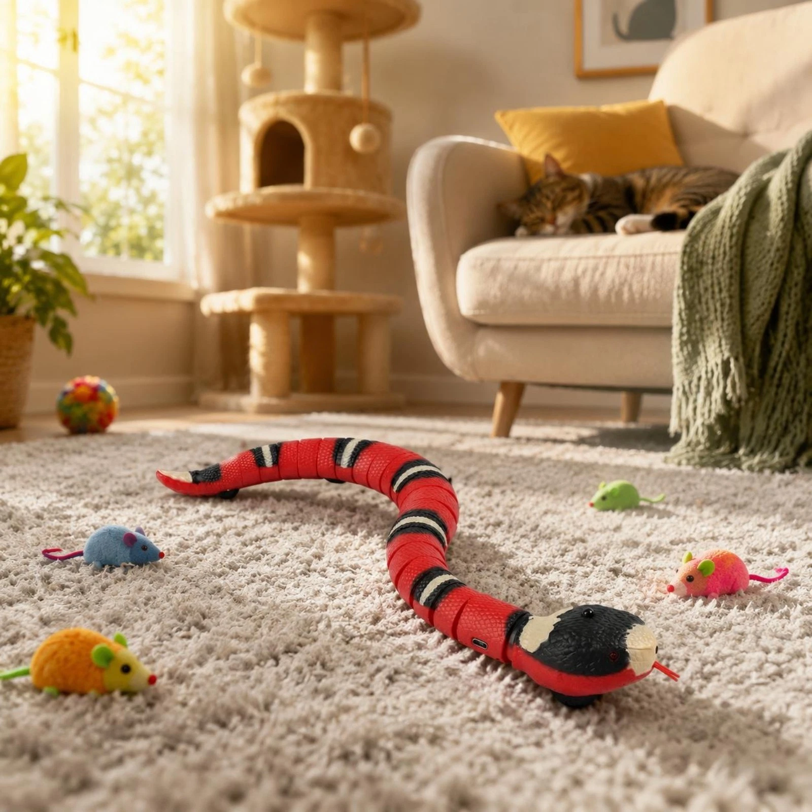 Obstacle Avoiding Feline Toy Includes Charging Cord Snake Feline Toy Red Torso
Opens in a new window