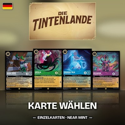 Disney Lorcana Karten Die Tintenlande Set 3 Einzelkarten Auswahl Deutsch NM