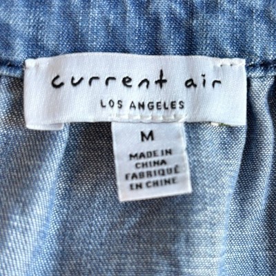 Current Air Women's Medium Blue Chambray Tiered Denim Halter Dress with  Pockets | eBay
