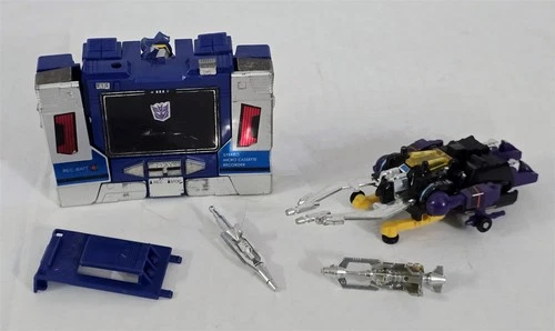 X-301 VINTAGE 1980'S HASBRO G1 TRANSFORMERS SHRAPNEL & SOUNDWAVE ACTION FIGURES