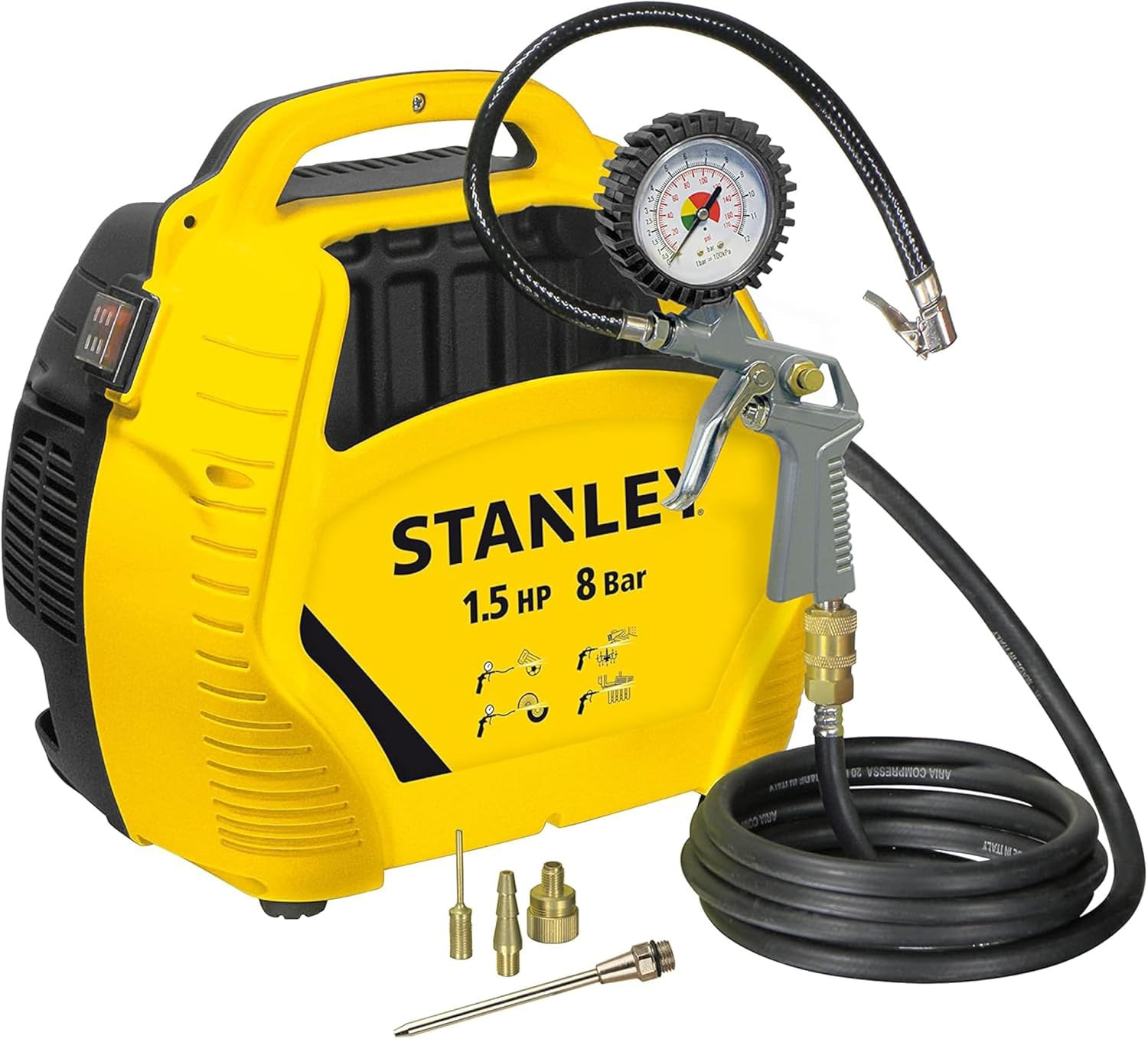 Compresseur à air 8 bar avec outils pneumatiques et tuyau 3m pour garage