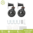 2Pcs 8" Heavy Duty Gate Wheels - 600lb Capacity, 360° Rotation With Side Brakes