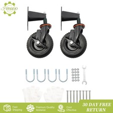 2Pcs 8" Heavy Duty Gate Wheels - 600lb Capacity, 360 Rotation With Side Brakes
