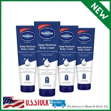 Vaseline Intensive Care Body Cream Deep Moisture 4 pk with Healing Petroleum Jel