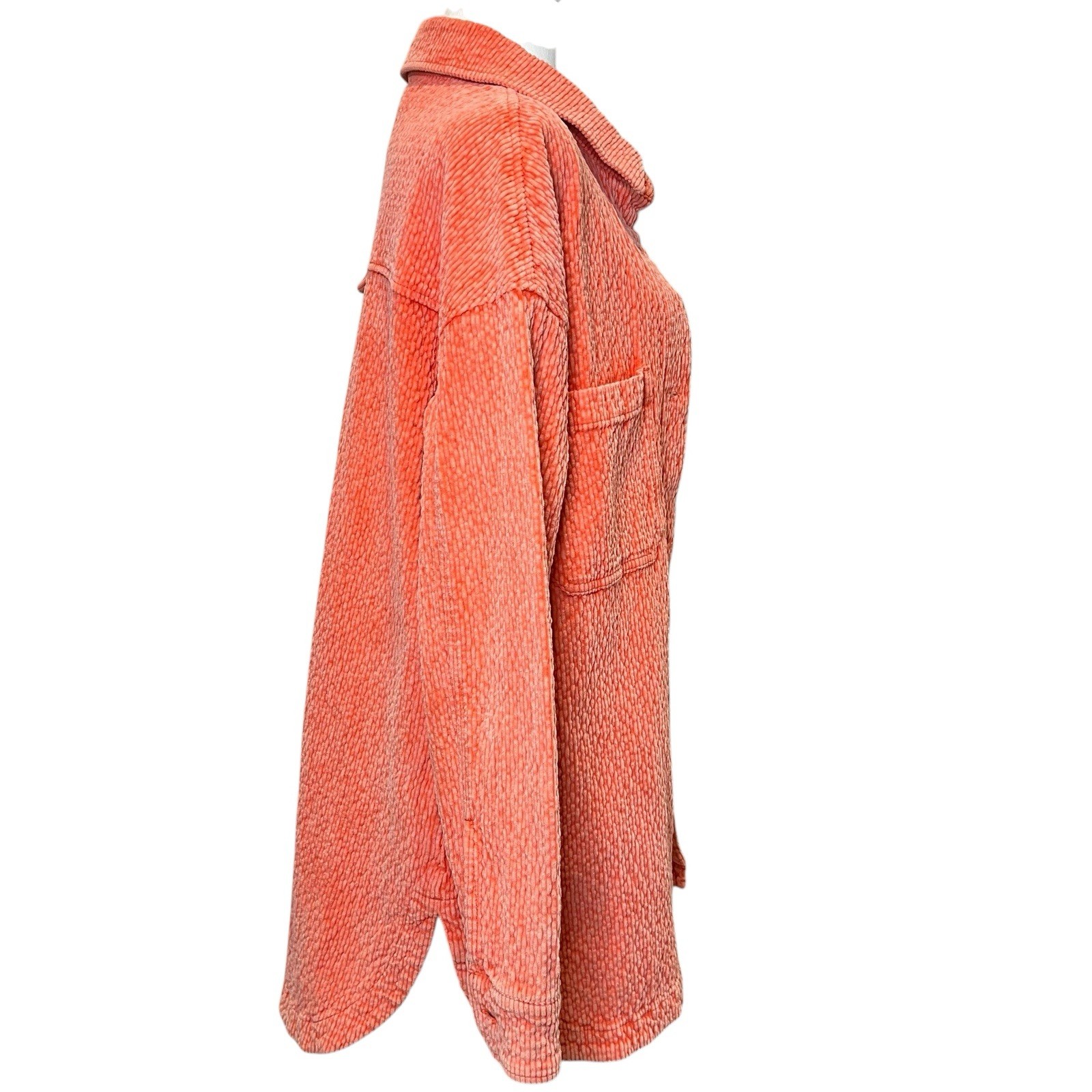 BDG Urban Outfitters Womens XS Neon Coral Corduroy Jacket Shirt Layering Grandma