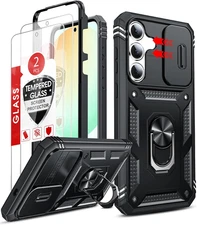 For Samsung Galaxy S25 FE Case Kickstand 2x Screen Protectors Shockproof Cover