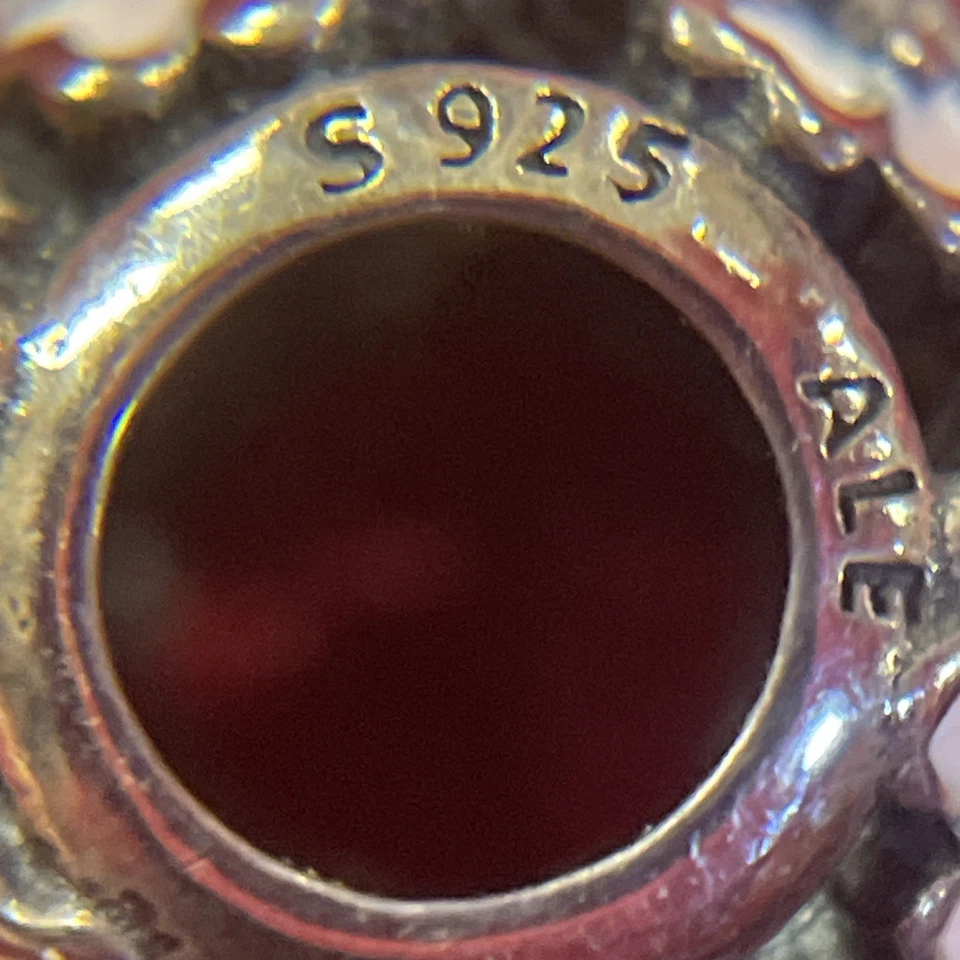 Серебро 925 эля Pandora Primrose луг розовый и черный бусина с брелоками - Изображение 3 из 4