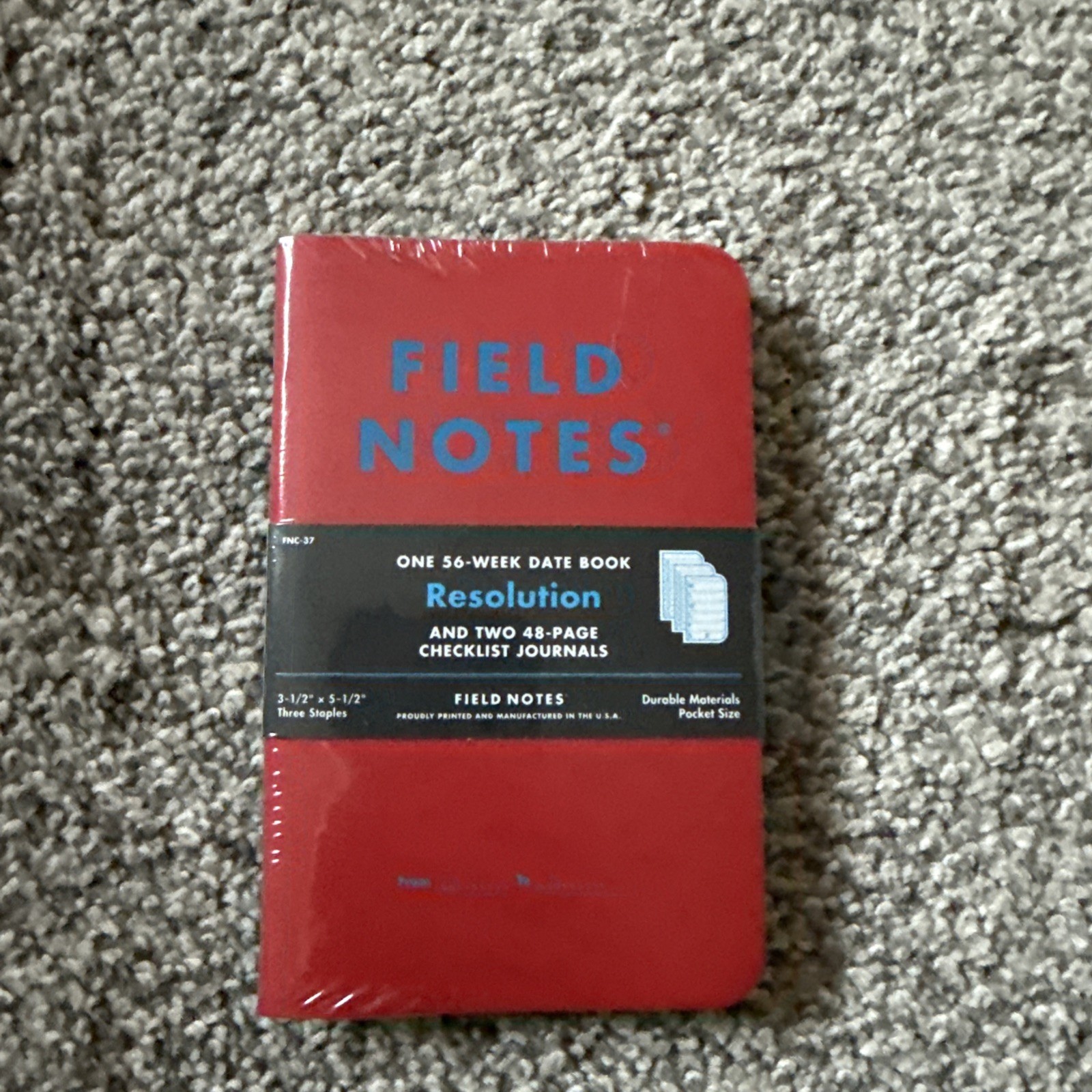 FIELD NOTES Resolution Single Pack of 3 Pocket Notebooks - NEW & SEALED