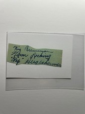 Norm Locking Autograph Signature Cut Chicago Blackhawks Hockey NHL