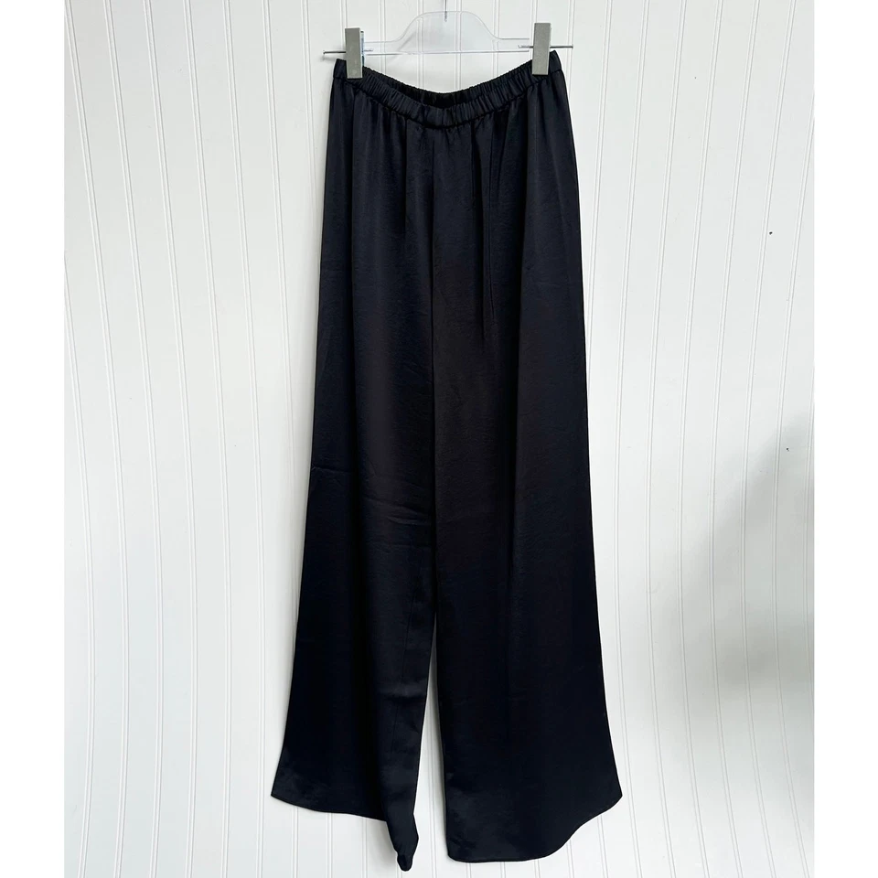 Pantalón Jenni Kayne Demi Negro Mezcla de Rayón Sedoso Pierna Ancha Pantalones Nuevos con Etiquetas Foto 4 de 4