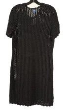 Gap Dress Women’s Large Tall Black A Line Crochet Open Knit Lined Pullover