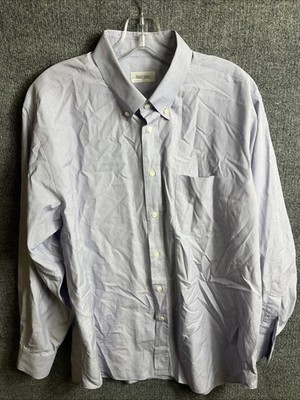 Ascot Chang Thomas Mason Men s L/S Button Down Dress Shirt Heather Blue Sz 17