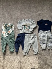 Carter's 3-6 Month Boys FALL Bundle - Sweater, 2 Pants, 2-pc Set, Overalls