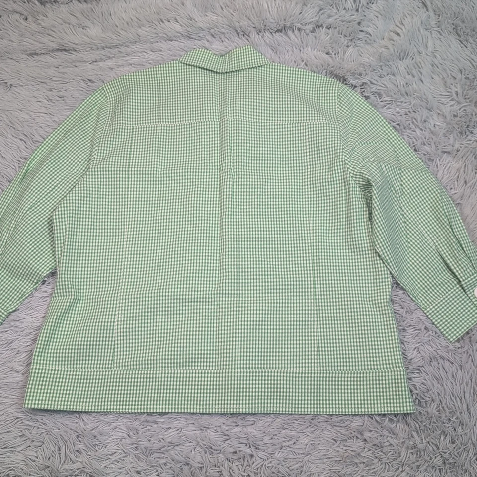 Куртка женская Alfred Dunner 16 зеленая клетчатая с карманами на пуговицах комфортная повседневная - Изображение 2 из 4