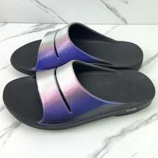 OOFOS Ooahh Luxe Purple Slip On Recovery Slides Sandals Women's 10 Men's 8 EU 41