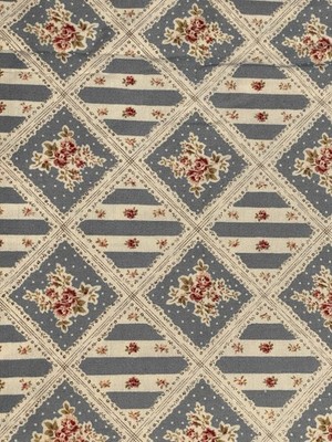 Vintage Cotton Fabric Tudor Rose by Fabri-Quilt Blue By The Yard