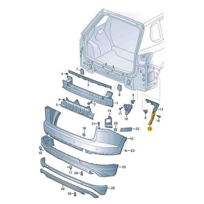 VOLKSWAGEN TOUAREG CR7 Stoßstangenhalterung hinten rechts 760807394A ORIGINAL