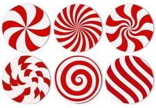 JarThenaAMCS 6Pcs Christmas Candy Cane Plastic Placemats Red White Peppermint...