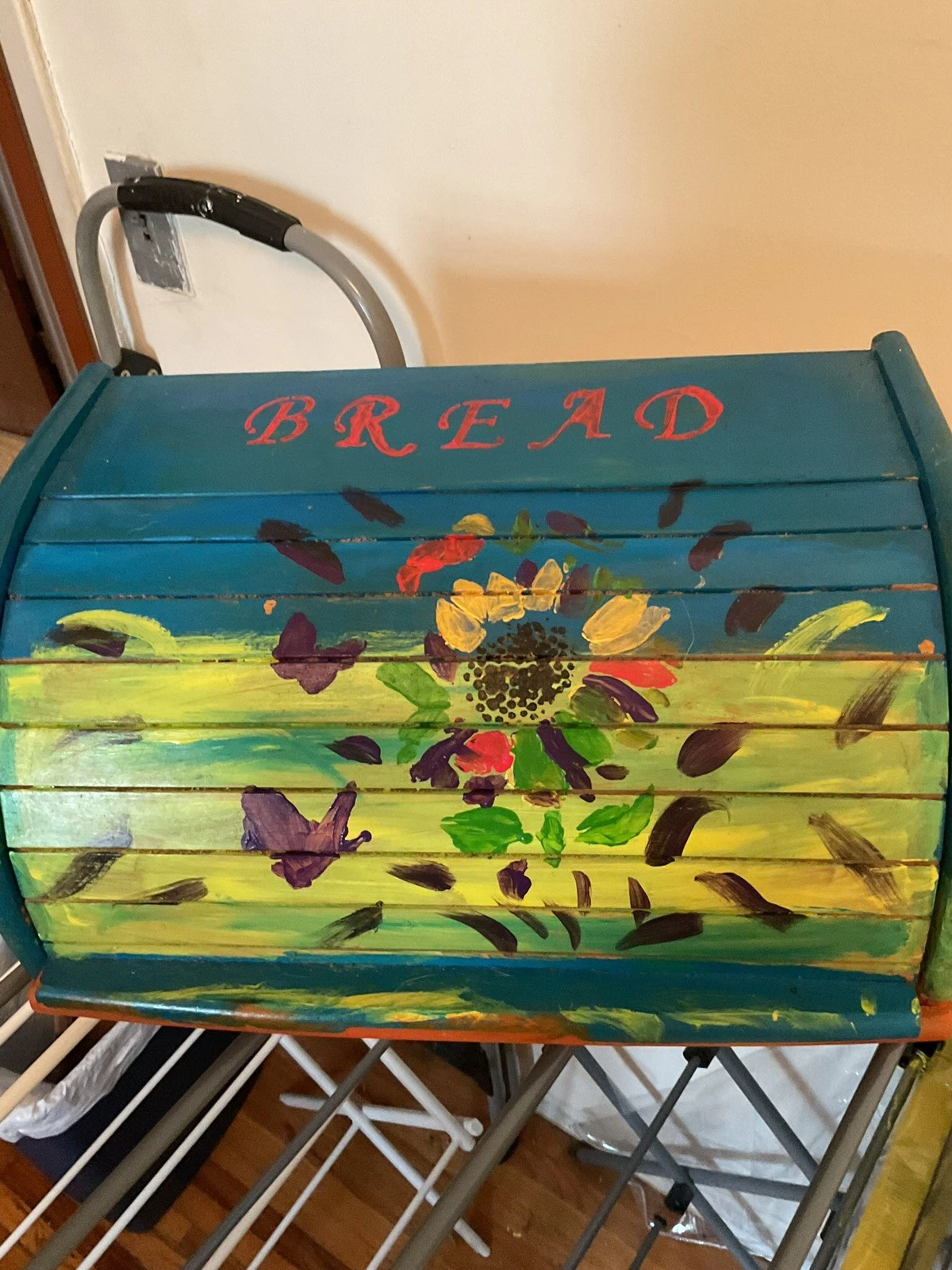 hand painted bread box