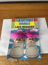 Vintage 1991 Norfin Trolls Lace Huggers Pink Hair Shoelace Clips Street Kids