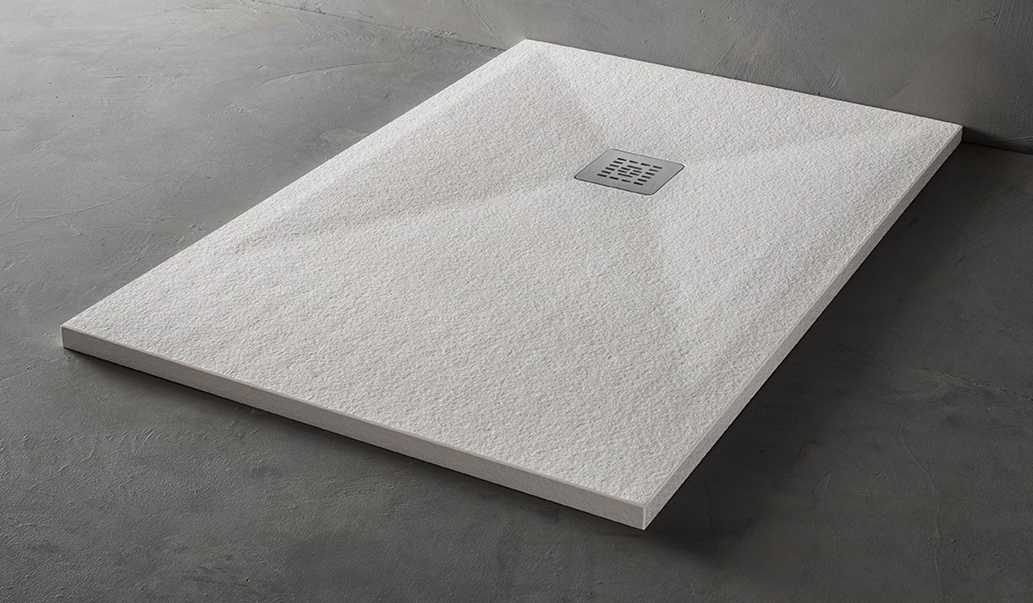 Receveur de douche Arblu Trendy texturé blanc 100x100 en pierre de synthèse
