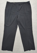 Escada Dress Pants Womens Size 42 Charcoal Dark Gray Pinstripe Wool Trousers