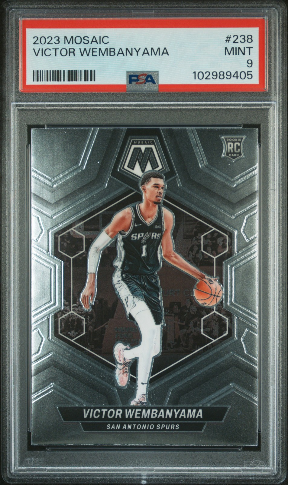 2023 Panini Mosaic #238 Victor Wembanyama Rookie RC Spurs PSA 9