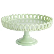 Highbrook 8.5" Handmade Jadeite Glass Cake Stand