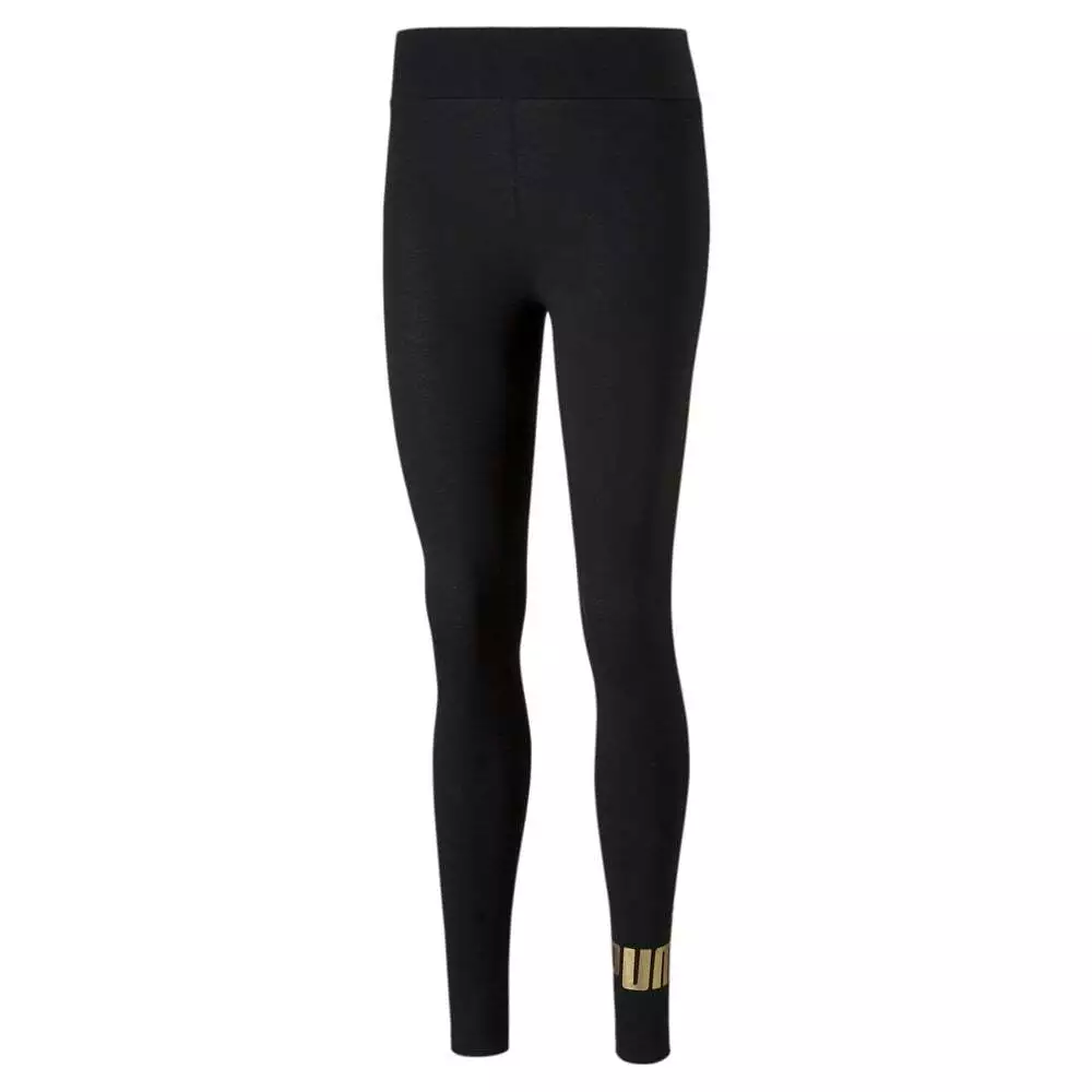 Puma Essential Metallic Leggings Womens Black Athletic Casual 58689601