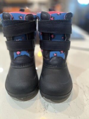CARTER'S Snow Boots For Girls  / winter Boots Preschool Blue/ Leopard NWT Size 9