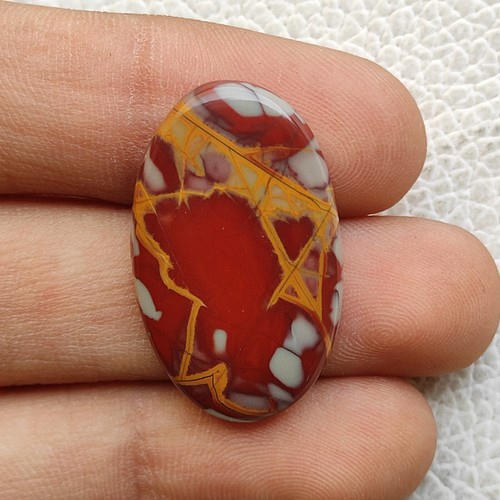 Natural red grey yellow noreena jasper cabochon jasper polished gemstone R13309 - Picture 3 of 5